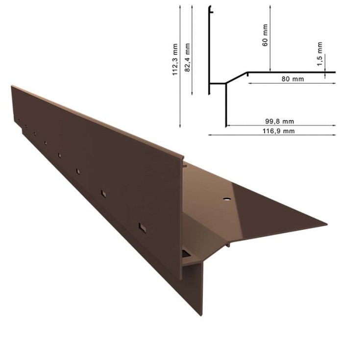 Profil  okapowy Renoplast W60 Brąz RAL 8019