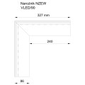 Narożnik schodowy zewnętrzny 90º V Led- WYMIARY
