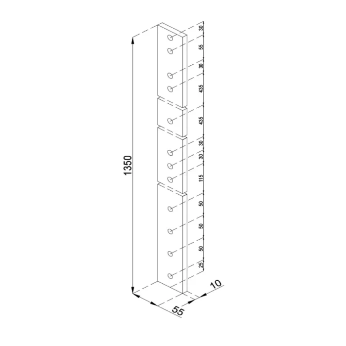 Słupek balustrady Renoplast wymiar: 55x10x1350
