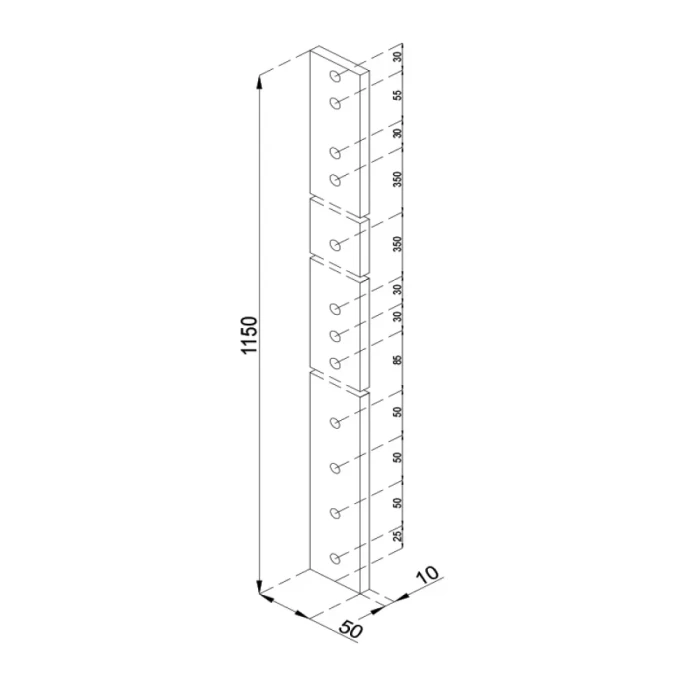 Słupek balustrady Renoplast wymiar: 50x10x1150