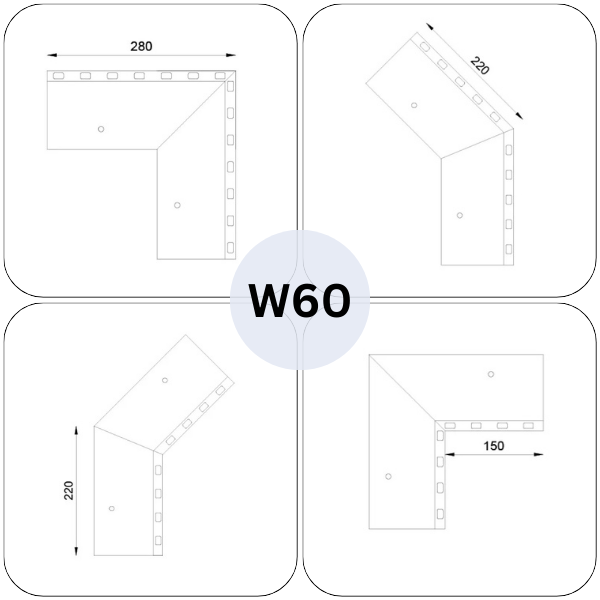 Narożniki do profili W60 Renoplast