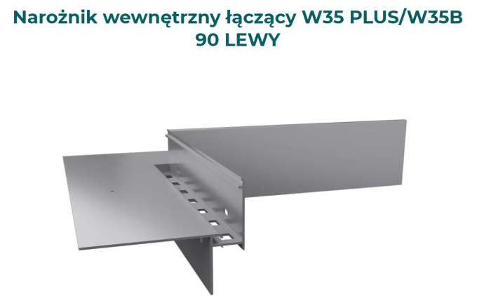 Narożnik wewnętrzny W35+ do łączenia profili W35+ z W35B Lewy
