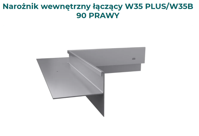 Narożnik wewnętrzny W35+ do łączenia profili W35+ z W35B Prawy
