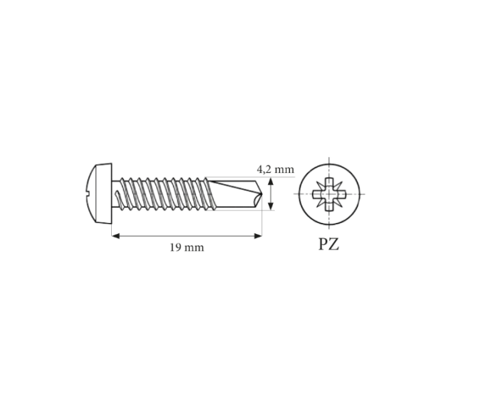 Wkręt samowiercący 4.2 x 19 mm